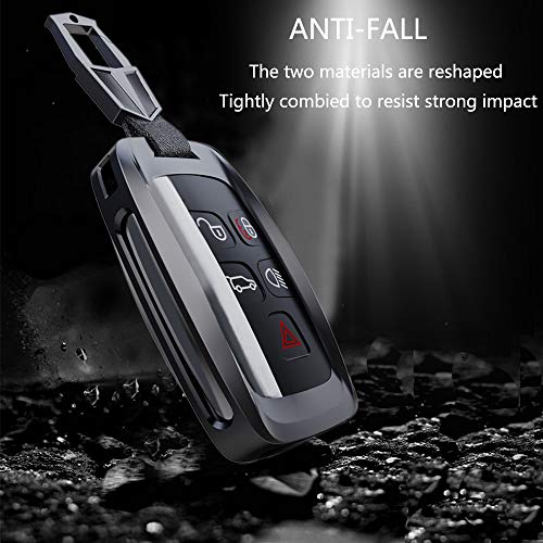 Funda para llave de Land Rover, 5 botones Control remoto de aleación de zinc Cubierta con llavero para Land Rover Range Rover Sport Discovery Evoque Jaguar XE XF XJ F-PACE F-Type