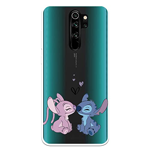 Funda para Xiaomi Redmi Note 8 Pro Oficial de Lilo & Stitch - Angel & Stitch Beso para Proteger tu móvil. Carcasa de Silicona Flexible con Licencia Oficial de Disney