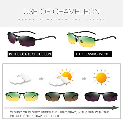 Gafas De Sol Polarizadas De Día Y De Noche Gafas De Sol para Hombre Conducción Gafas De Color De Visión Nocturna Protección UV400,B