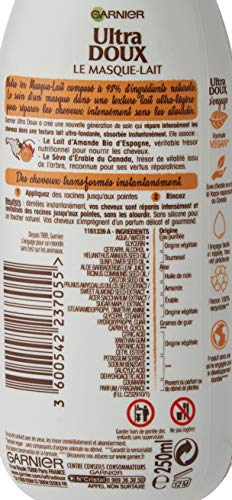 Garnier Ultra DOUX Masque Lait Erable Guérisseur 98% d'Origine Naturelle 250 ml