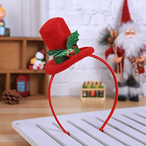 GASSDINER Sombrero de Papá Noel Bandas para el cabello Sombrero de copa de Navidad Diadema Suministros de decoración de fiesta de Navidad Accesorios creativos para el peinado del cabello de vacaciones