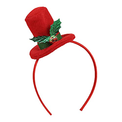 GASSDINER Sombrero de Papá Noel Bandas para el cabello Sombrero de copa de Navidad Diadema Suministros de decoración de fiesta de Navidad Accesorios creativos para el peinado del cabello de vacaciones