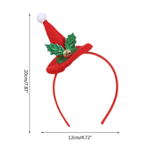 GASSDINER Sombrero de Papá Noel Bandas para el cabello Sombrero de copa de Navidad Diadema Suministros de decoración de fiesta de Navidad Accesorios creativos para el peinado del cabello de vacaciones