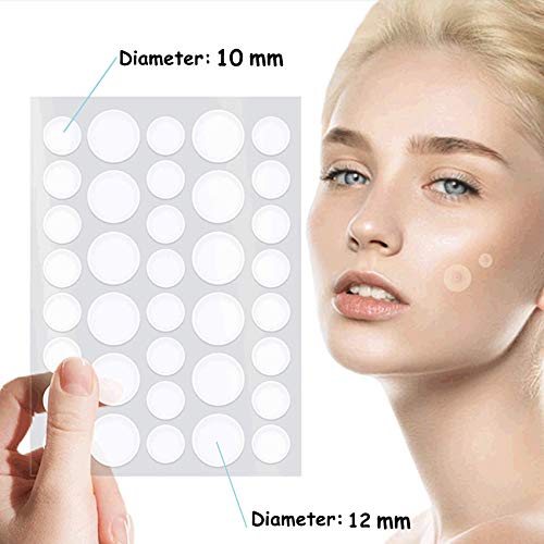 GeekerChip Parches de Acné[180 PCS],Tratamientos de Acné,Parches de Acné,Parches de Curación para el Acné Facial,Transpirable Parches Absorbentes Parches de Acné(12 mm/8 mm)
