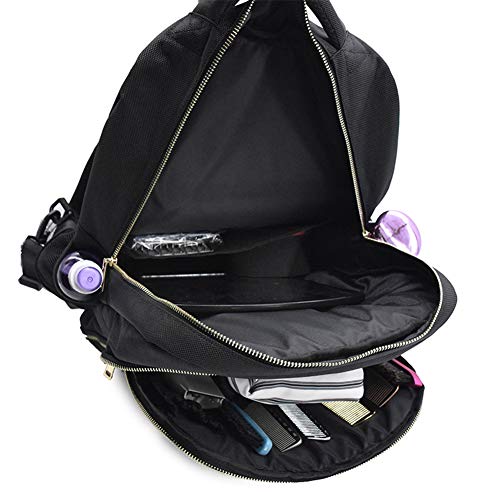 GeKLok Mochila de peluquería, peluquería, mochila portátil de peluquería, bolsa de herramientas de maquillaje para herramientas de peluquería de gran capacidad, organizador de cosméticos (negro)