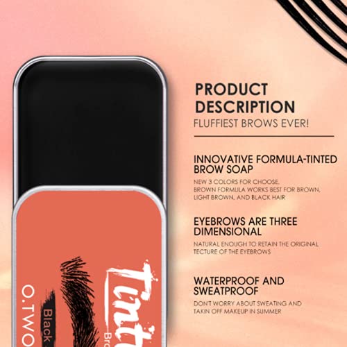 Gel para cejas, cera para cejas, jabón para cejas con recortador, potenciador, jabón de maquillaje natural, pomada para cejas, gel para estilizar las cejas, esculpir las cejas, levantar (Negro)