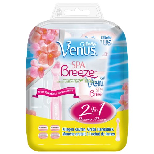 Gillette for Mujeres Venus Breeze SPA starter pack de 4 palas pieza más mano gratis, 1 pieza