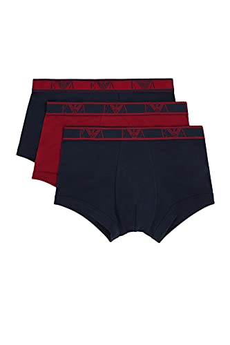 Giorgio Armani Emporio Armani 3-Pack Trunk Ropa Interior, Marin/Porpora/Navy/Navy/Purple/Navy, S (Pack de 3) para Hombre