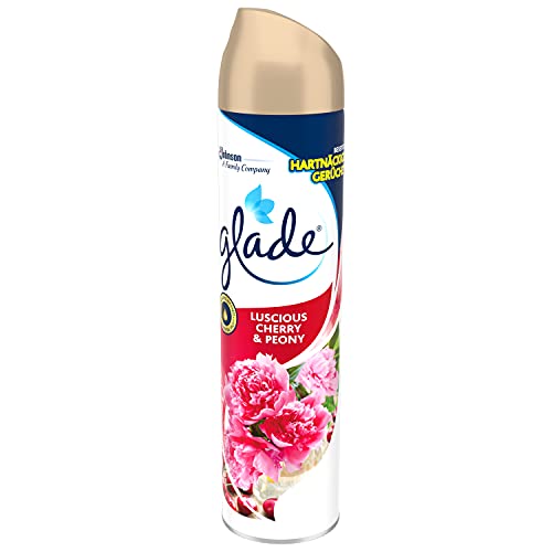 Glade - Ambientador Aerosol, eliminación de malos olores, hasta 7 horas de fragancia Flor Peonía y Cereza, con aceites esenciales, 1 unidad - 300ml