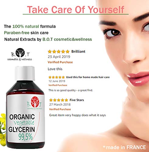 Glicerina Liquido Vegetal Pura natural Ecologica 99% PhEur Glicerol 100% Natural Grado farmaceutico y Alimentario, para Jabon, Cosmetica, 132g / 100 ml