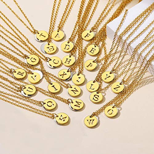 GoldChic Jewellery Moneda de Letras Personalizables Collar Iniciales de Nombre