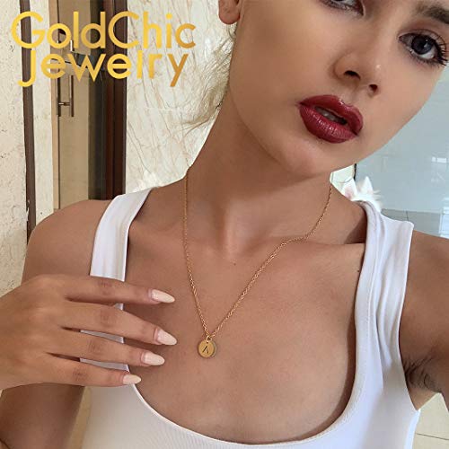 GoldChic Jewellery Moneda de Letras Personalizables Collar Iniciales de Nombre
