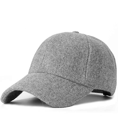 Gorras De Hombre Sombreros Cap Gorros De Lana De Gran Tamaño para Hombre, Gorras De Béisbol De Fieltro De Talla Grande para Hombre-Light_Grey_Velvet_54-58Cm