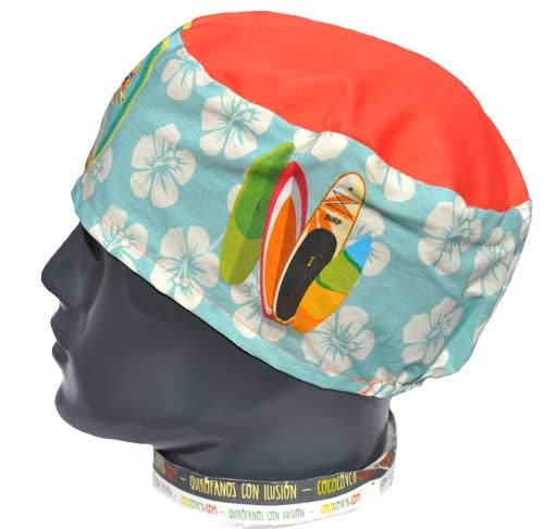 Gorro médico, quirófano, enfermero, dentista, veterinario, Furgo surf, pelo Largo.