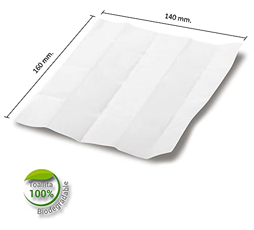 GPQ - Toallitas de Limón Frescas y húmedas de celulosa 100% Biodegradable para la Limpieza de la Manos en sobre monodosis (500 Und.)