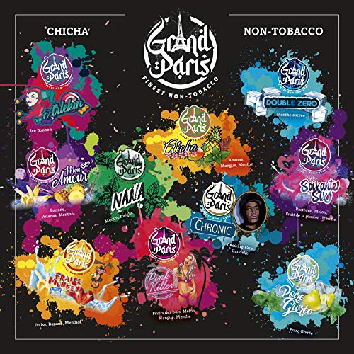 GRAND PARIS - Sabores Cachimba Arlequin - Dolce y Menta - Tabaco Cachimba Shisha Sin Tabaco Sin Nicotina - 200 Gr