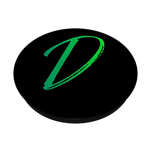 Green Letter D - Carcasa para móvil, diseño con letra D, color verde PopSockets PopGrip Intercambiable