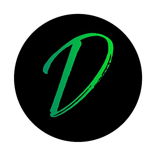 Green Letter D - Carcasa para móvil, diseño con letra D, color verde PopSockets PopGrip Intercambiable