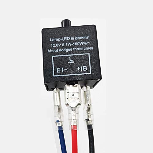 Greluma 1 Pieza Relé Intermitente LED,12V 24V,3 Pines,Relé Intermitente LED Ajustable,Intermitente de Luz Intermitente para Motocicleta Automotriz