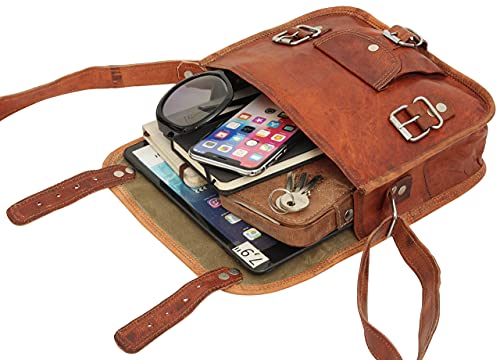 Gusti Bolso Bandolera de Cuero Leder Emilia 7" Bolso de Fiesta Festival iPad Mini Tiempo Libre Cuero de Cabra H3