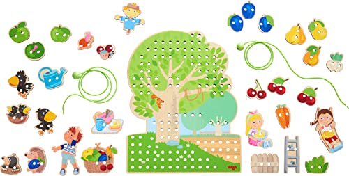 HABA- Juego de Ensartar El Frutal Cuervo Teo, Multicolor (306082)
