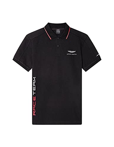 Hackett London Amr Race Team Polo, 999 Negro, XL para Hombre