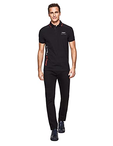 Hackett London Amr Race Team Polo, 999 Negro, XL para Hombre