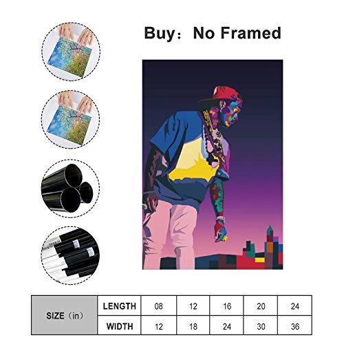 haocaitou Póster y arte de pared con diseño de rap de cantante masculino con texto en inglés «Modern Family bedroom Decor Posters 50 x 75 cm)