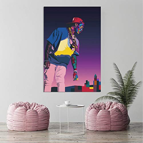 haocaitou Póster y arte de pared con diseño de rap de cantante masculino con texto en inglés «Modern Family bedroom Decor Posters 50 x 75 cm)