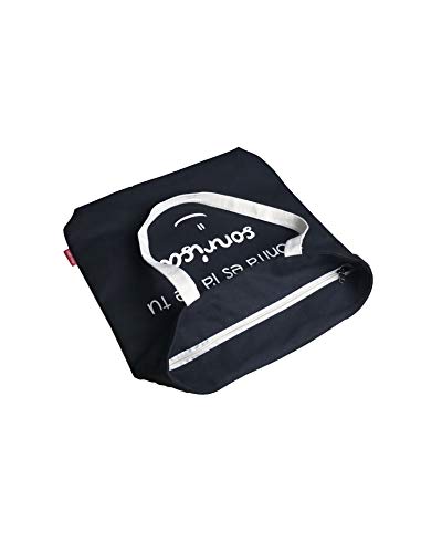 Hello-Bags. Bolso Tote. Algodón 100%. Modelo LACURVA. Negro. con Cremallera, Forro y Bolsillo Interior. 37 * 38 cm. Incluye Bonito sobre Kraft de Regalo.