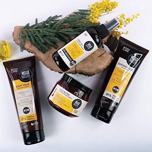 Hello Nature Marula Oil Body Balm | Bálsamo de Aceite de Marula 250 ml | Con Propiedades Antioxidantes Para Pieles Opacas| Contiene vitamina E y Aceite de Jojoba