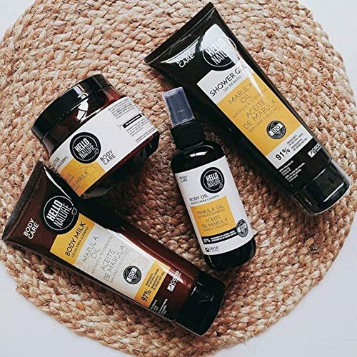Hello Nature Marula Oil Body Butter | Crema Hidratante de Aceite de Marula 250 ml | Crema Corporal | Con Propiedades Antioxidantes Para Pieles Opacas| Contiene vitamina E y Aceite de Jojoba