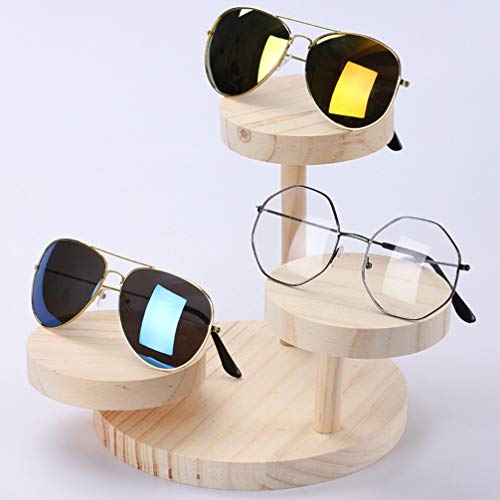Holibanna Soporte de Exhibición de Gafas Soporte de Soporte de Anteojos de Madera Vintage Torre de Anteojos Decorativa para Tienda