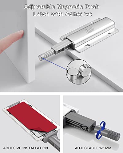Iman Puerta Armario Presion Magnetica Jiayi 2 Pcs Push Open Metal Pestillo Magnetico Amortiguador Cierre Sujetar Puerta de Madera para Cocina Sujeccion Cajon Cerradore Mueble Cerrojo Iman Cerradura