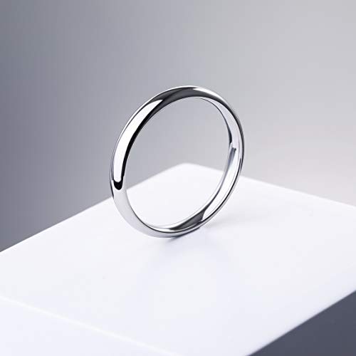INBLUE Anillos de Promesa Personalizados Grabado Nombre Fecha Anillos Personalizados para Mujeres Niñas Mejor Amiga Madre Anillo de Boda de Acero Inoxidable Anillo de Joyería (Plateado Color)