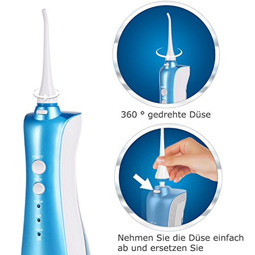 Irrigator Oral Water Flosser Limpiador de dientes portátil Agua 3 modos Móvil IPX7 Impermeable, Irrigador oral dental inalámbrico eléctrico, para viajes y uso doméstico (Estación de carga inductiva)