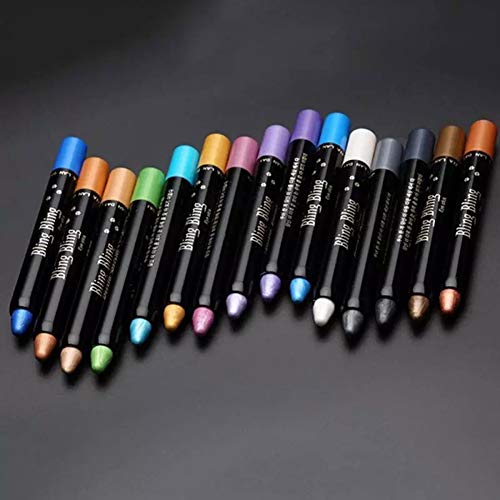 ISAKEN Sombra de Ojos Stick, Pen Eyeshadow, Eyeshadow Glitter, Lápiz de Sombra de Ojos, Sombra de Ojos Hipoalergenico Waterproof Long-lasting Eye Shadow Stick Sombra de Ojos Lápiz