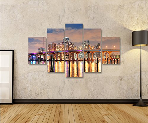 islandburner Cuadro en lienzo Miami V2 South Beach MF XXL Póster Lienzo decorativo para salón marca