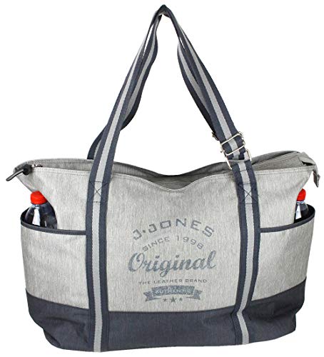 J JONES JENNIFER JONES Bolso de lona XXL para la compra, de hombro, para el tiempo libre, 2 colores