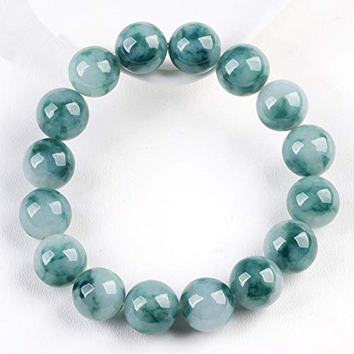 Jade jade natural, especies cerosas de hielo, modelos para hombres y mujeres, pulsera de jade de flores azules flotantes
