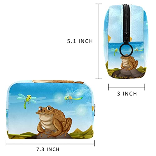 JARARINGO Bolsa de cosméticos Brown Sapo sentado en la roca grande cosmética bolsa organizador multifuncional bolsas de viaje