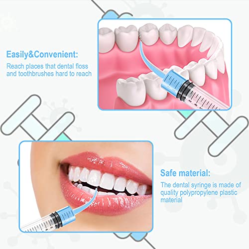 Jeringa Dental Jeringa de Irrigación Oral de 12 ml 3 Jeringas Graduadas Desechables con Punta Curva