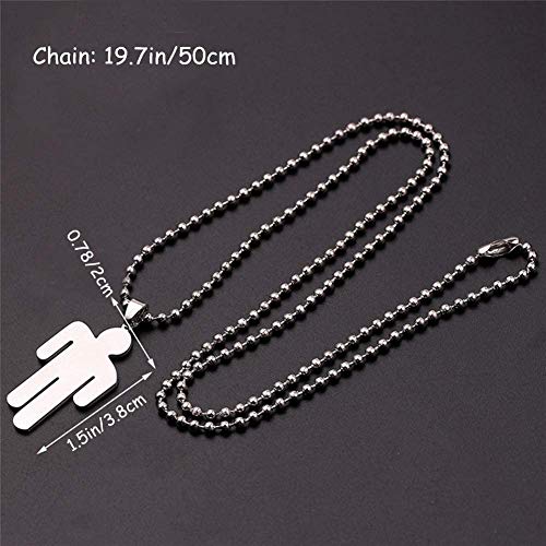 JFAN Collar Humanoide Fans Joyería Colgante de Acero Inoxidable Cadenas