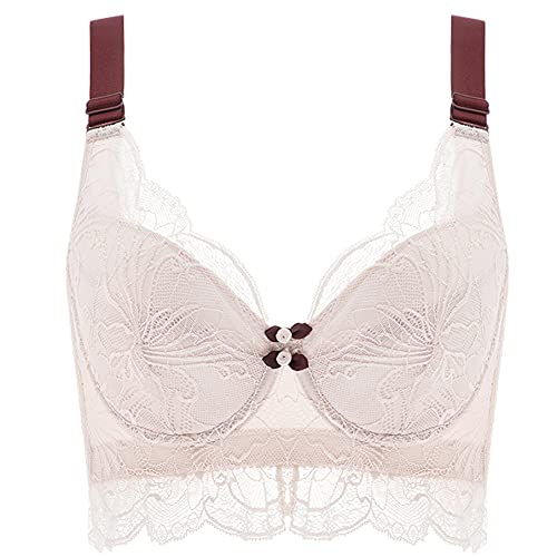 JIANXINlh Bralettes para mujer tallas grandes, sujetador con cordones, sujetador push up, sujetador de margarita, lencería sexy (color: rosa, tamaño: 44J/100J)