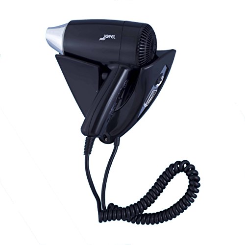 Jofel AB65180NC Secador con Soporte Mural, Negro/Cromo
