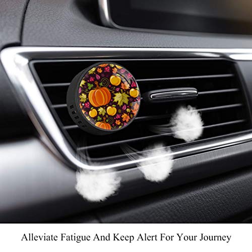 Josid 2 piezas de Halloween otoño calabaza hoja de arce accesorios de coche ambientador de aromaterapia difusor de ventilación de coche clip de regalo decoraciones de 40 mm