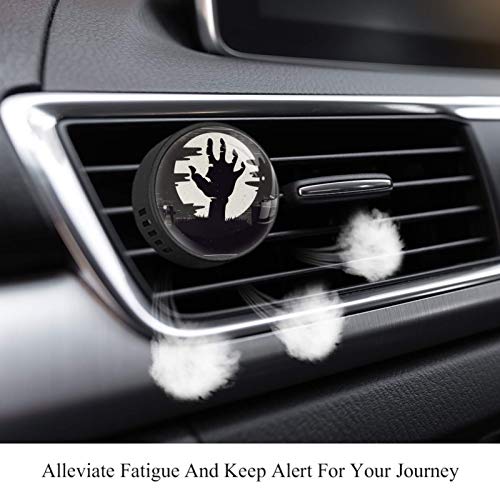 Josid 2 piezas de Halloween zombi mano coche accesorios ambientador de aromaterapia difusor de ventilación de coche clip de regalo decoraciones de 40 mm