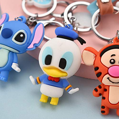 JPYH 8 pcs Acollador Llaveros,Pareja de Dibujos Animados Llavero de Coche Hembra Teléfono Móvil Colgante Bolsa Colgante Correa de Mano Creativa Llavero Baratija Moda Llaveros