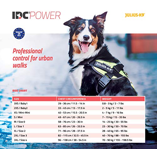 JULIUS-K9 IDC Arnés para perros, talla 0/M, 58–76 cm, peso 14-25 kg, Rojo,