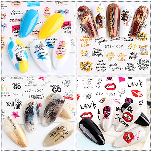 Kalolary 16 Hojas Serpiente Pegatinas al Agua para Uñas Decorativas Pegatinas Uñas Transferencia Agua Nail Art Stickers Calcomanías Uñas Etiquetas Engomadas para DIY Decoración Arte de Uñas